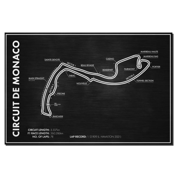Monaco Racing Circuit Aluminium Poster