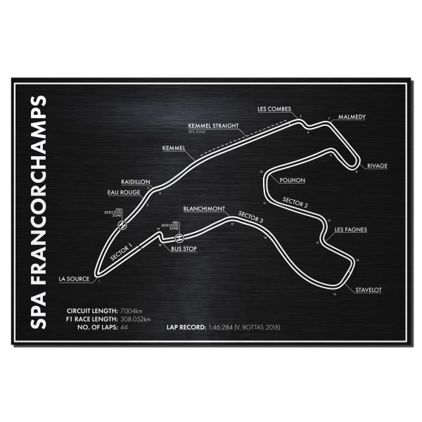 Spa Francorchamps Racing Circuit Aluminium Poster